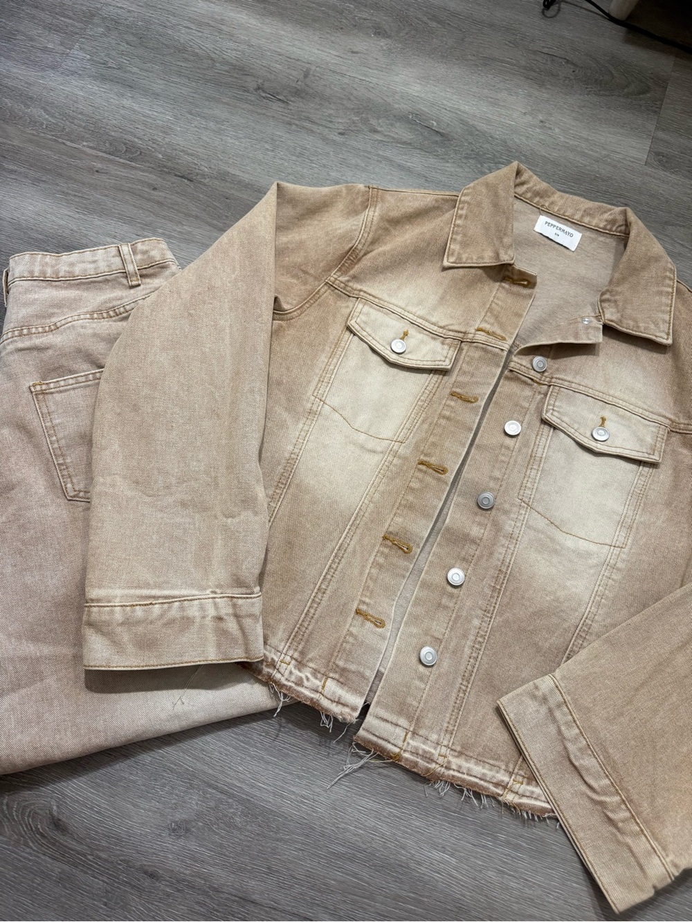 Peppermayo Denim Beige/Tan Washed set